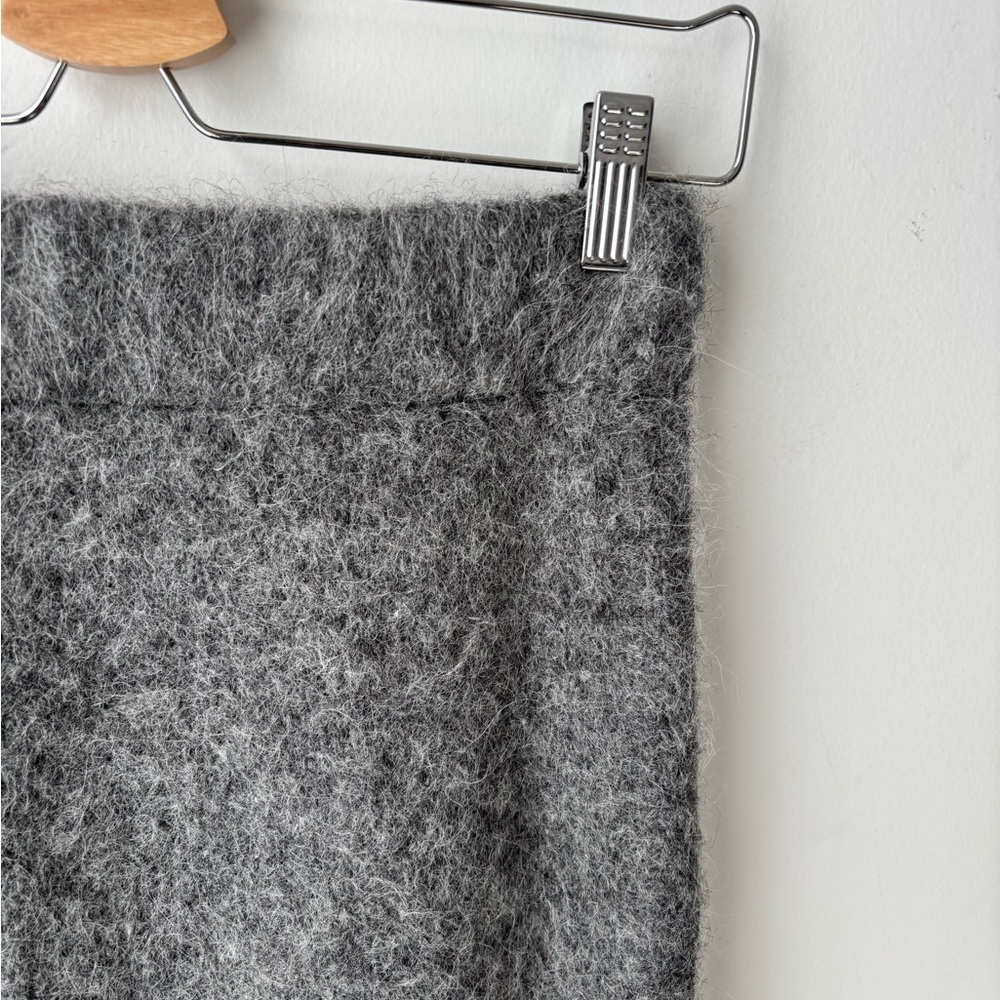 Entire Studios Alpaca Blend Fuzzy Maxi Skirt | Gray Minimalist Knit | Size M - Picture 7 of 11